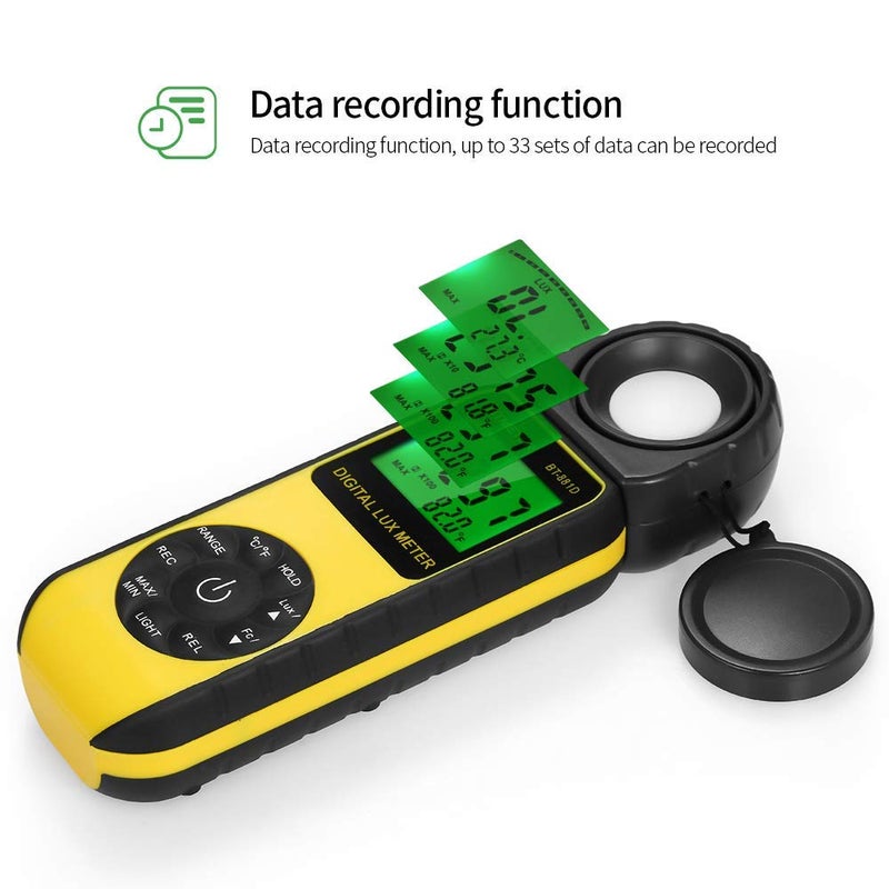 BTMETER BT-881E Digital Illuminance/Light Meter, Measure Lights 0.01~300,000 Lux (0.01~30,000 FC) Foot Candles, Par Meter Luxmeter for Plants Aquarium Light Tester - Image 4